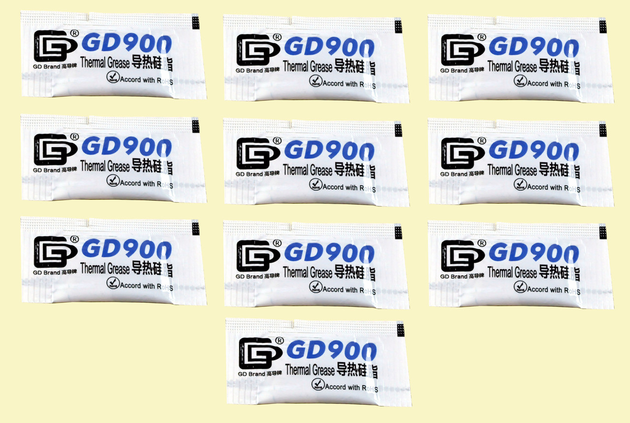 Термопаста GD900 0,5 г х 10 шт сіра термоінтерфейс для відеокарти ноутбука процесора, фото 1