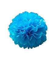 Помпон из бумаги тишью, цвет голубой, d-25 см