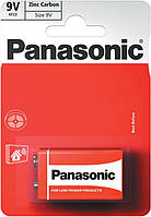 Сольова батарейка Крона Panasonic Red Zinc Carbon (6F22), 9V. Упаковка - блістер. Ціна за 1 шт.