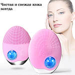 Щітка для обличчя електрична Doc-team brush LED щітка масажер силіконова для чищення ультразвукова, фото 8