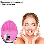 Щітка для обличчя електрична Doc-team brush LED щітка масажер силіконова для чищення ультразвукова, фото 9