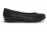 Туфли школьные для девочки балетки из натуральной кожи / Crocs Grace Flat (12121-060), Черные, фото 4