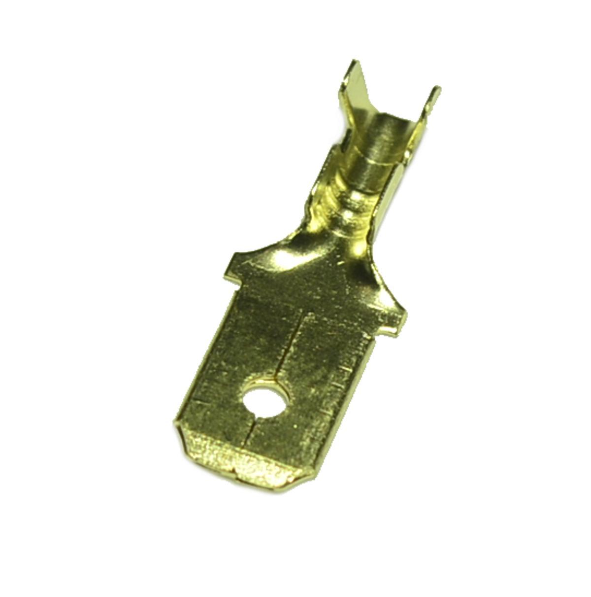 Клемка ножова штекер (M) 6.3 мм 1-2.5 мм.кв латунна без фіксатора ZLA0656, 100 шт., фото 1