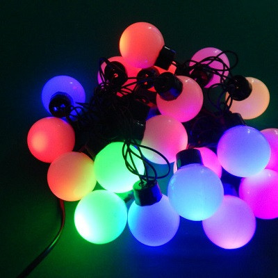 Світлодіодна гірлянда на 100 Led "Кульки" зелений провід електрична з контролером мультиколір 8.5 м