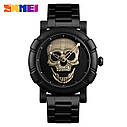 Чоловічий наручний годинник Skmei 9178 Skull Black-Bronze, фото 2