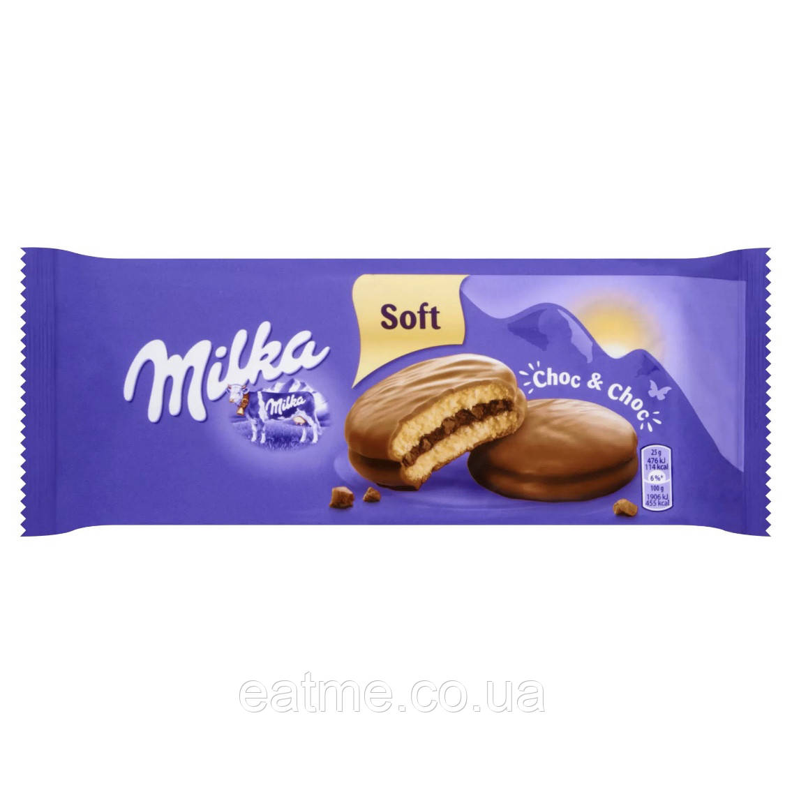 Milka Choc&Choc Бісквітне печиво в шоколаді з шоколадною начинкою 150g, фото 1