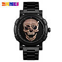 Оригінальний чоловічий годинник Skmei 9178 Skull Black Gold, фото 9