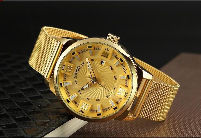 Оригінальні чоловічі годинники Skmei 9166 Gold gold