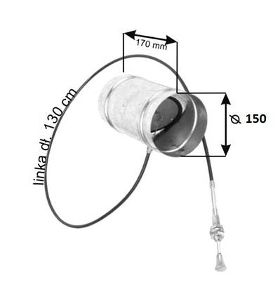 Дросельна заслінка для регулювання подачі повітря Ø150, фото 2