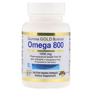 Омега 800 для мозга 1000 мг 30 капс (480 ЕПК/320 ДГК) California Gold Nutrition USA