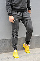 Мужские спортивные штаны темно-серые, стильные спортивные брюки для бега, прогулок тренировок легкие хлопковые