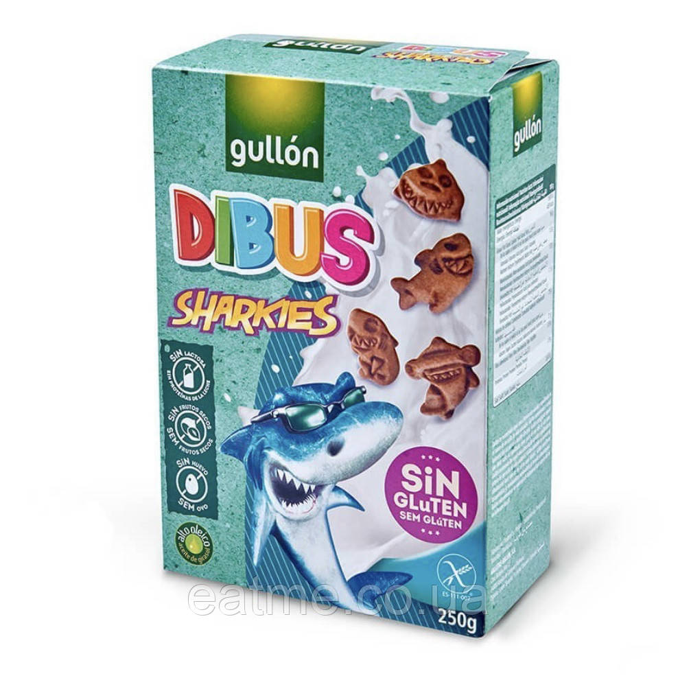 Gullon Dibus Sharkies Печиво без глютену, без лактози та молочних білків, яєць і горіхів 250g