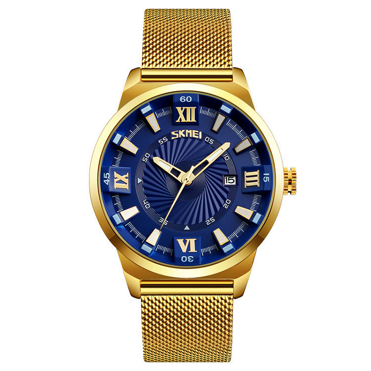 Оригінальні чоловічі годинники Skmei 9166 Gold blue