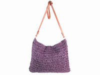Фиолетовая соломенная женская сумка