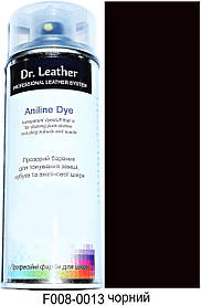 Фарба аерозольна для замші, нубуку, аніліну, велюру, тканини на водній основі 384 мл."Dr.Leather" Aniline Dye Чорний