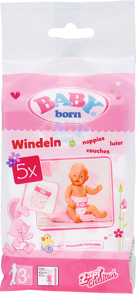 Памперсы подгузники куклы Беби Борн 5 штук Baby Born Zapf Creation 826508 - фото 3 - id-p1080927038