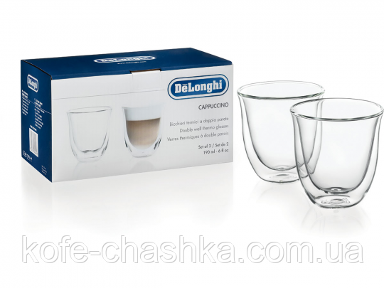 Набір склянок Delonghi Cappuccino (Капучино) (2 шт.) 190 мл, фото 1