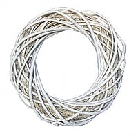 Вінок із лози 30 см білий із гілочками