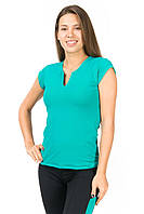 Спортивная футболка с V-образным вырезом (40,42,44,46,48,50,52) женская футболка для спорта большой размер
