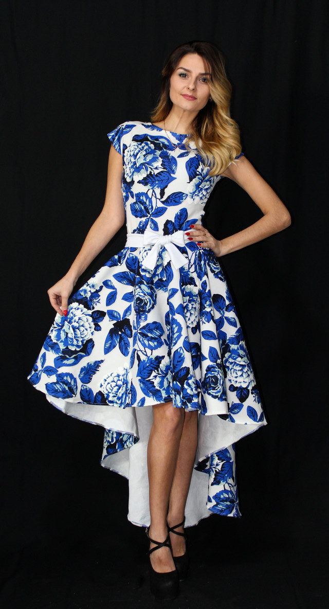 асиметричне плаття з квітковим принтом