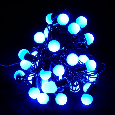 Світлодіодна гірлянда на 100 Led "Кульки" зелений провід електрична з контролером синя 8.5 м