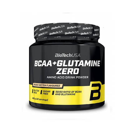 Амінокислоти BioTech BCAA+Glutamine Zero 480 g Ice Tea-Peach, фото 1