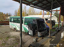 Производство и замена лобового стекла триплекс на автобусе MAN Irizar  в Никополе (Украина). 6