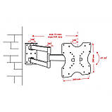 Кронштейн КВАДО К-42 Кріплення для телевізора (Поворот + наклон + винонос), фото 5
