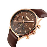 Чоловічі класичні годинник Skmei 9117 Gold Brown, фото 4