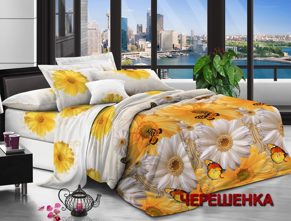 Полуторний набір постільної білизни 150*220 з Бязі "Gold" №157546 Черешенка™