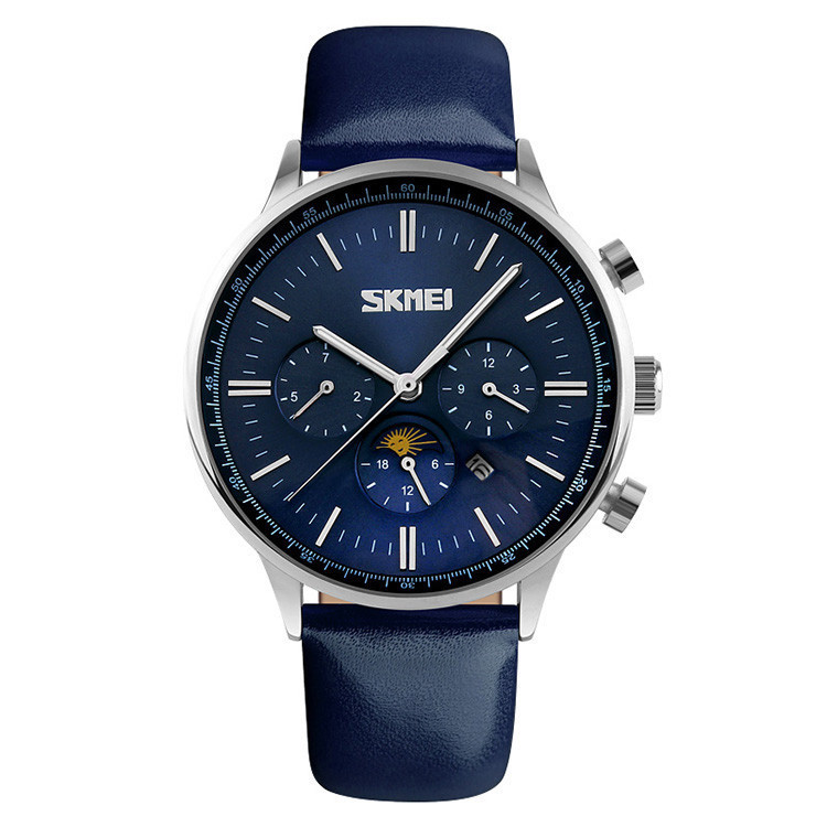 Чоловічі класичні годинник Skmei 9117 Silver Blue