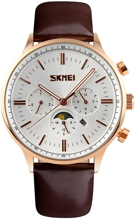 Чоловічий класичний годинник Skmei 9117 White Gold