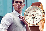 Чоловічий класичний годинник Skmei 9117 White Gold, фото 6