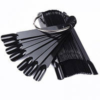 Палитра Типсы-веер пластиковые на кольце 50шт черные