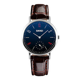 Жіночі класичні годинник Skmei 9120 Brown blue ledi