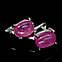 Сережки срібні 925 натуральний рожевий рубін., фото 2