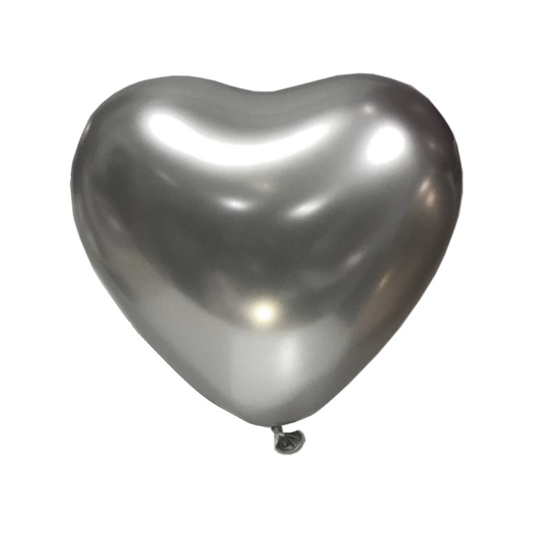 Повітряні кулі серце "Хром" 12" (30 см) Хром Срібло Вупак:50 шт. Пр-во:"Kalisan" Туреччина