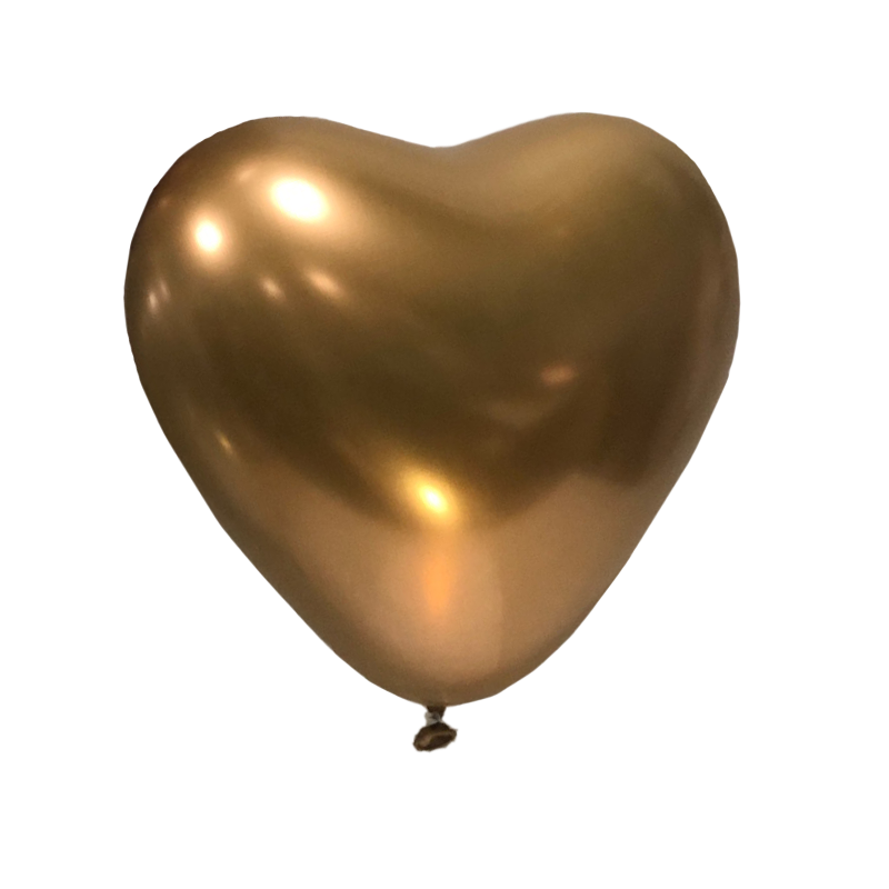 Повітряні латексні кулі серце "Хром" 12" (30 см) Хром Золото упак:50 шт. Пр-во:"Kalisan" Туреччина