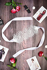 Спокусливий еротичний комплект мереживна маска та міністринги білі, фото 3