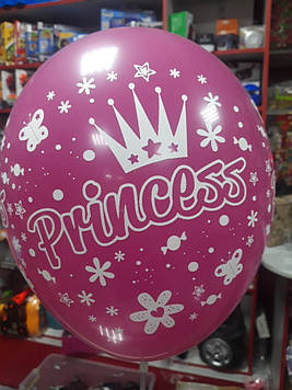 Кульки повітряні з добрими побажаннями з написом Princess 1шт