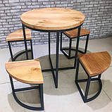 Барний комплект (стіл та стільці) лофт LNK-LOFT "Кушадаси" (радіус - 80 см), фото 2
