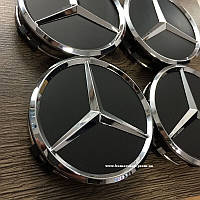 Колпачки / заглушки в диски Mercedes (75/70/16) (черные)