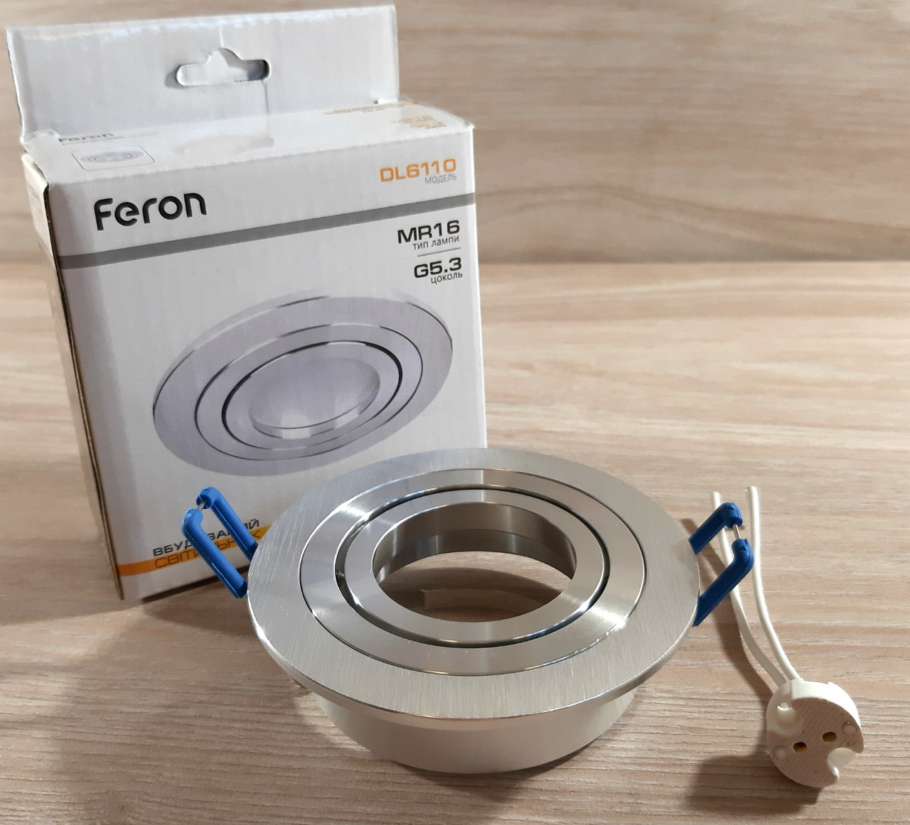 Встраиваемый светильник Feron DL6110 Серебро точечный круглый поворотный - фото 5 - id-p504128265