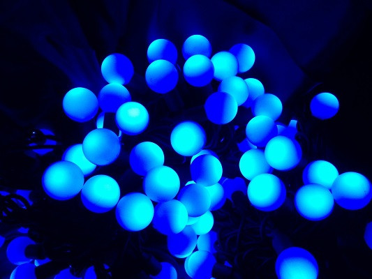 Світлодіодна гірлянда на 200 Led Кульки зелений провід електрична з контролером синя 16 м