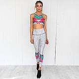 Костюм спортивний жіночий в етно стилі для фітнесу, спорту, бігу. Комплект для йоги. Розмір M, фото 2