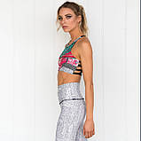 Костюм спортивний жіночий в етно стилі для фітнесу, спорту, бігу. Комплект для йоги. Розмір M, фото 3