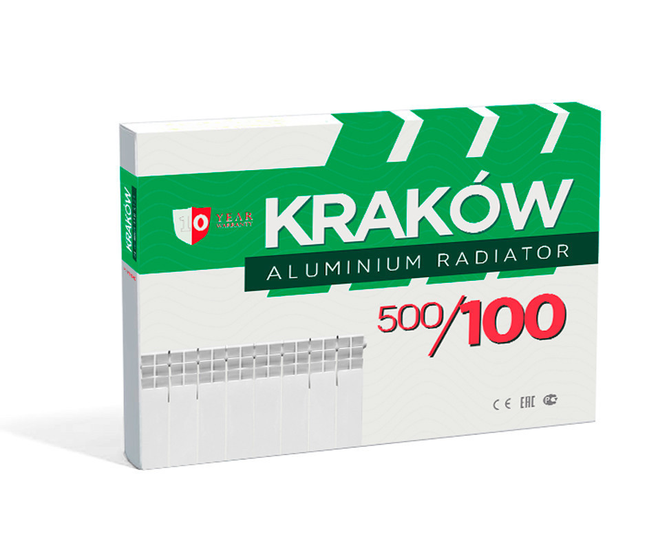 Радіатор алюмінієвий опалення (батарея) 500x96 Krakow (бічне під'єднання)