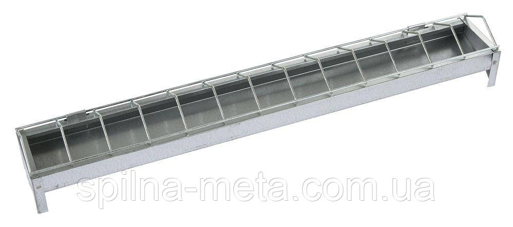 Годівниця для курчат оцинкована, 50 х 7 см Італія, фото 1