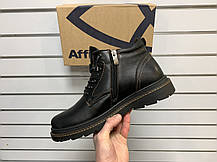 Чоловічі зимові шкіряні черевики Affinity Black чорні натуральна шкіра класика, фото 2