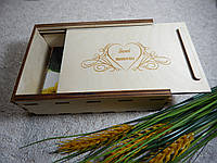 Деревянная подарочная шкатулка-коробка 17*12*5,5см, деревянная коробка для фотографий